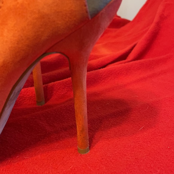 Orange/Tan 5” Suede Stilettos - Picture 3 of 12